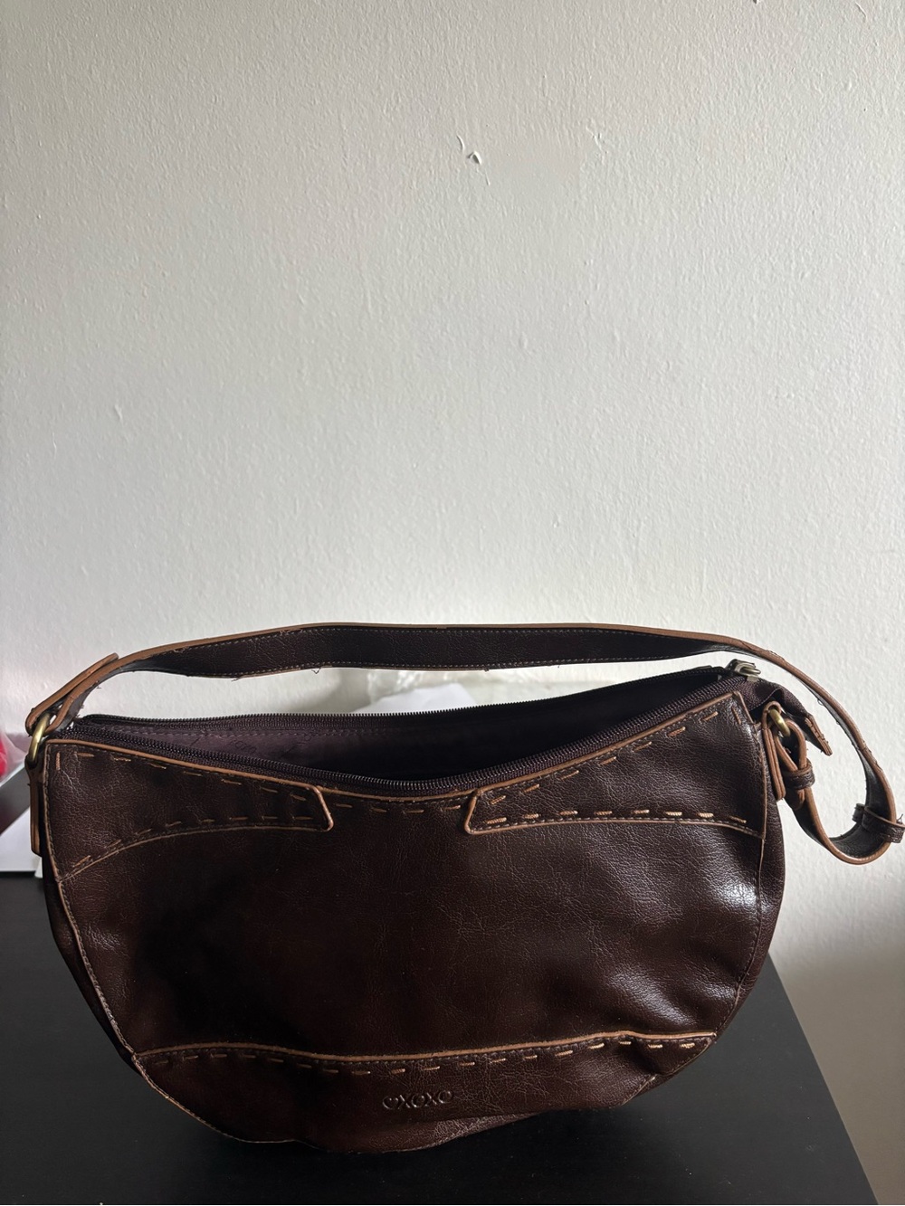 XOXO Dark Brown Faux Leather Shoulder Bag